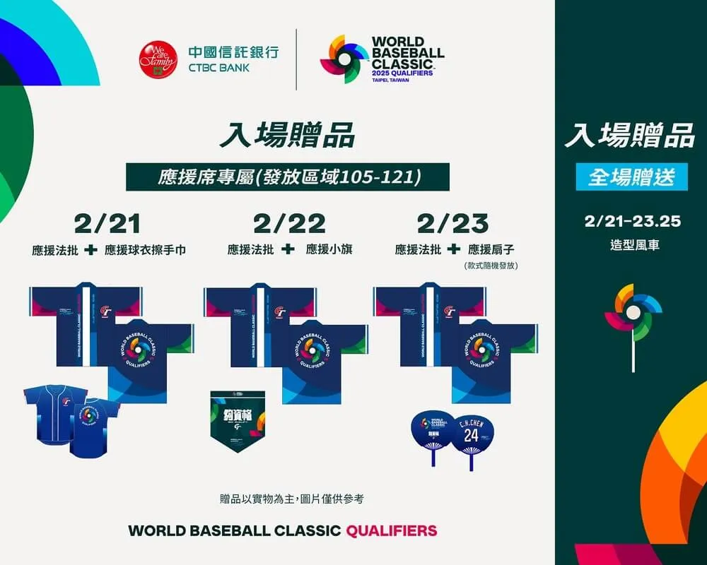 經典賽資格賽|台北大巨蛋入場贈品